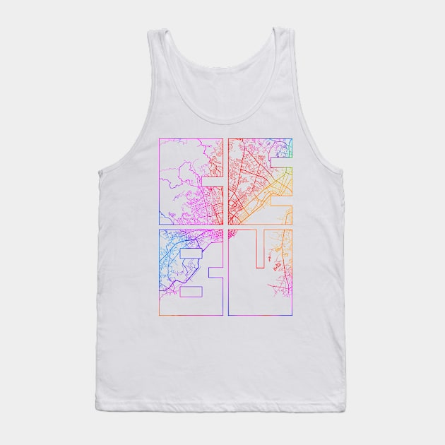 Cebu, Philippines City Map Typography - Colorful Tank Top by deMAP Studio